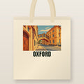 Oxford Tote Bag: natural cotton tote printed with our drawing of Oxford and the name OXFORD