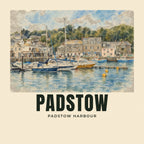 The printed design on the Padstow Harbour tote, close up