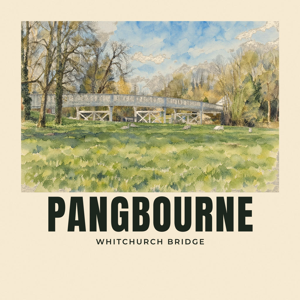 The printed design on the Whitchurch Bridge, Pangbourne tote, close up