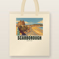 South Bay, Scarborough Tote Bag: natural cotton tote printed with our drawing of South Bay and the name SCARBOROUGH