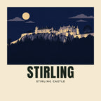 The printed design on the Stirling Castle tote, close up