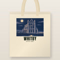 Whitby Abbey Tote Bag: natural cotton tote printed with our drawing of Whitby Abbey and the name WHITBY