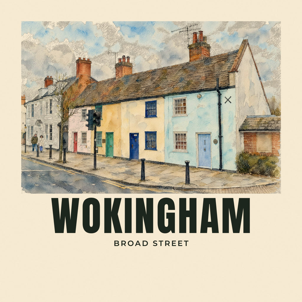The printed design on the Broad Street, Wokingham tote, close up