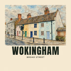 The printed design on the Broad Street, Wokingham tote, close up