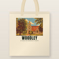 St John the Evangelist Church, Woodley Tote Bag: natural cotton tote printed with our drawing of St John the Evangelist Church and the name WOODLEY
