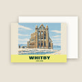 Whitby Abbey winter Christmas card with its envelope