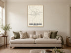 Holbeach Street Map Poster at A1, in a natural wood frame, in a sitting room