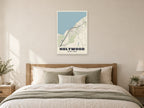 Holywood Street Map Poster at A1, as a poster, above a bed