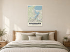 Hondarribia Street Map Poster at A1, as a poster, above a bed