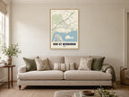 Hoo St Werburgh Street Map Poster at A1, in a natural wood frame, in a sitting room