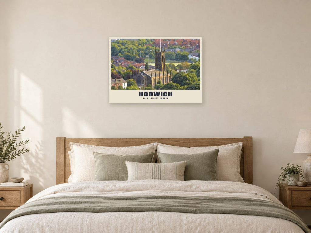 Holy Trinity Church, Horwich Poster at A1, as a poster, above a bed