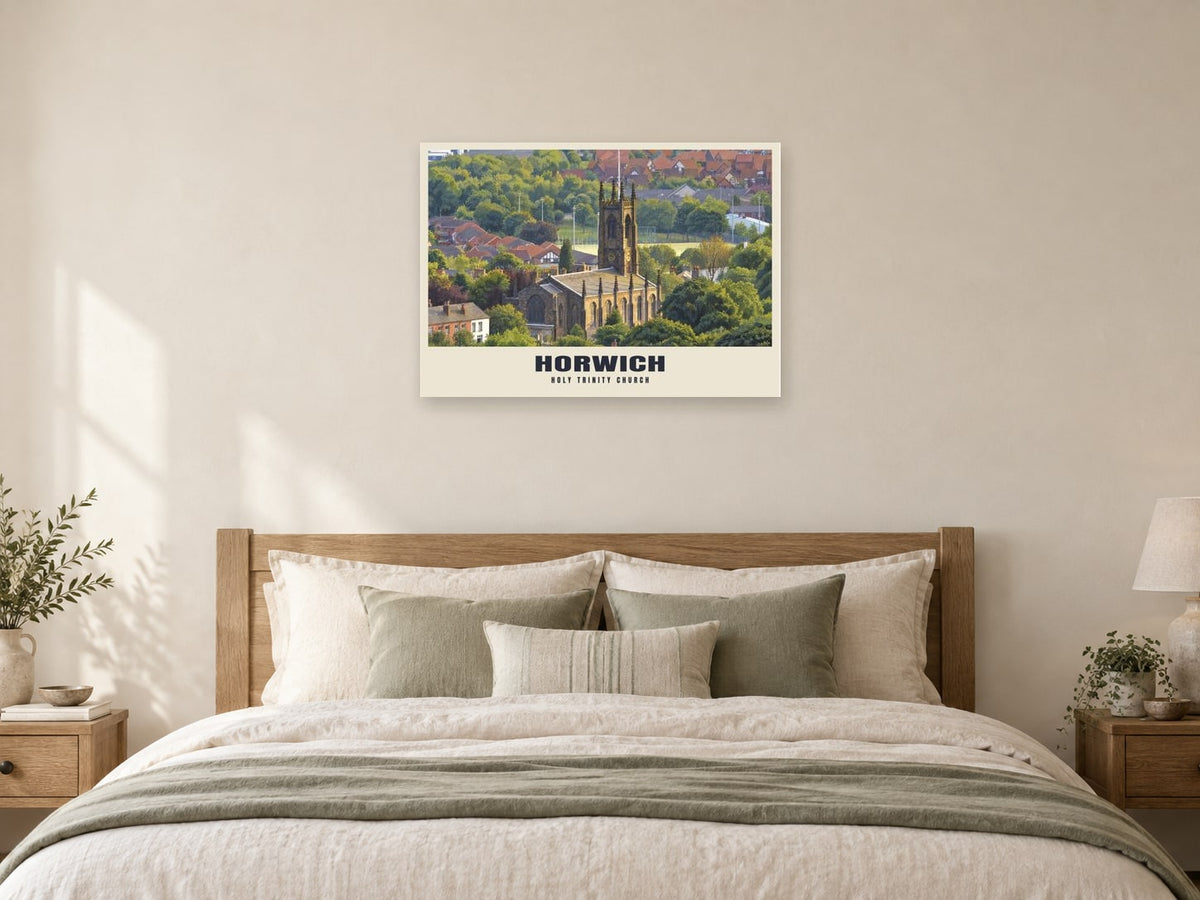 Holy Trinity Church, Horwich Poster at A1, as a poster, above a bed