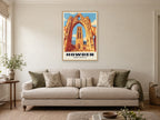 Howden Minster Poster at A1, in a natural wood frame, in a sitting room