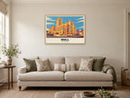 Hull Minster Poster at A1, in a natural wood frame, in a sitting room