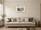 Ilfracombe named Gouache print at A2, in a natural wood frame, in a sitting room