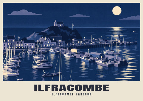 Poster van de haven van Ilfracombe