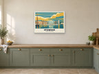 Ipswich Waterfront Poster at A1, in a white frame, in a kitchen