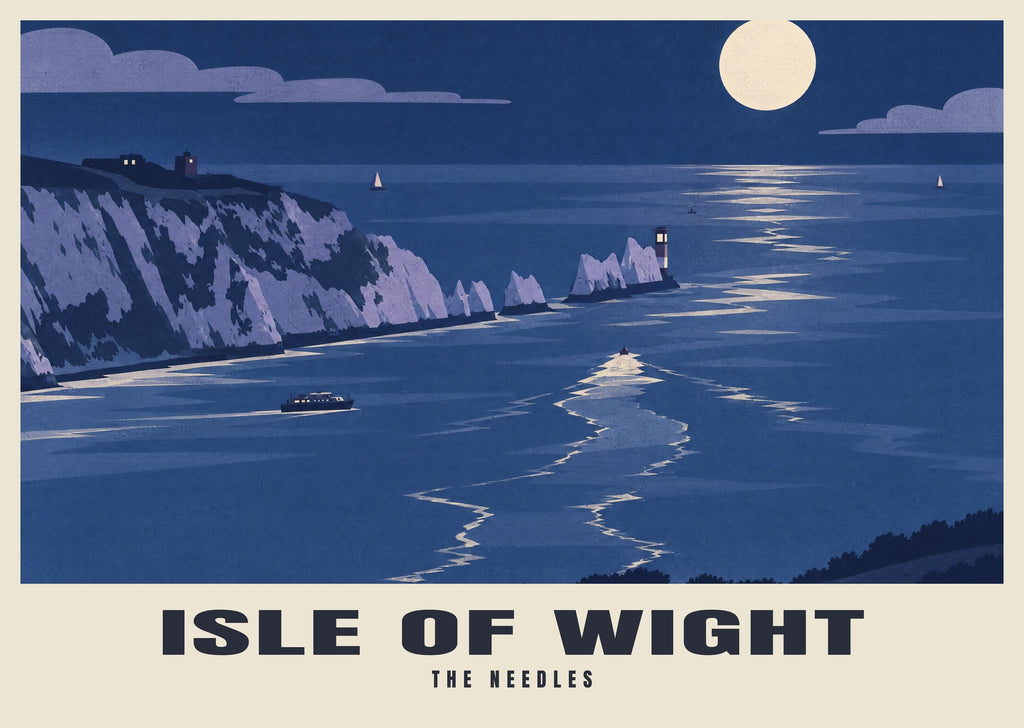 The Needles, Isle of Wight poster in the Moonlit style