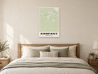 Karpacz Street Map Poster at A1, as a poster, above a bed
