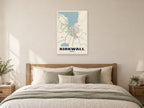 Kirkwall Street Map Poster at A1, as a poster, above a bed