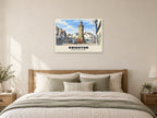 Knighton Clock Tower Poster at A1, as a poster, above a bed