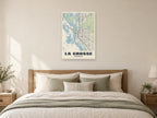 La Crosse Street Map Poster at A1, as a poster, above a bed