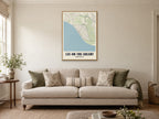 Lee-on-the-Solent Street Map Poster at A1, in a natural wood frame, in a sitting room