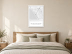 Lee-on-the-Solent Town Centre Street Map Poster at A1, as a poster, above a bed