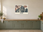 Kirkstall Abbey, Leeds Poster at A1, in a white frame, in a kitchen