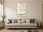 Leicester Forest East Street Map Poster at A1, in a natural wood frame, in a sitting room