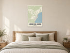 Limone sul Garda Street Map Poster at A1, as a poster, above a bed