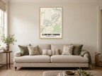 Llantwit Fardre Street Map Poster at A1, in a natural wood frame, in a sitting room