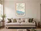 Llantwit Major Street Map Poster at A1, in a natural wood frame, in a sitting room