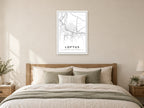 Loftus Town Centre Street Map Poster at A1, as a poster, above a bed
