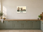 Tower Bridge, London, 1890s Heritage Print at A2, in a white frame, in a kitchen