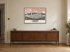 The Tower of London Poster at A1, in a black frame, above a sideboard