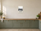 Waterloo Bridge, London, 1974 Heritage Print at A3, in a white frame, in a kitchen