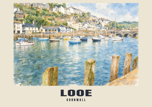 Looe — Engelse aquarel art print