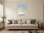Lossiemouth Street Map Poster at A1, in a natural wood frame, in a sitting room