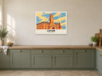 Luton Town Hall Poster at A1, in a white frame, in a kitchen