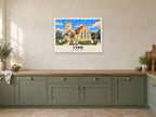 All Saints Church, Lydd Poster at A1, in a white frame, in a kitchen