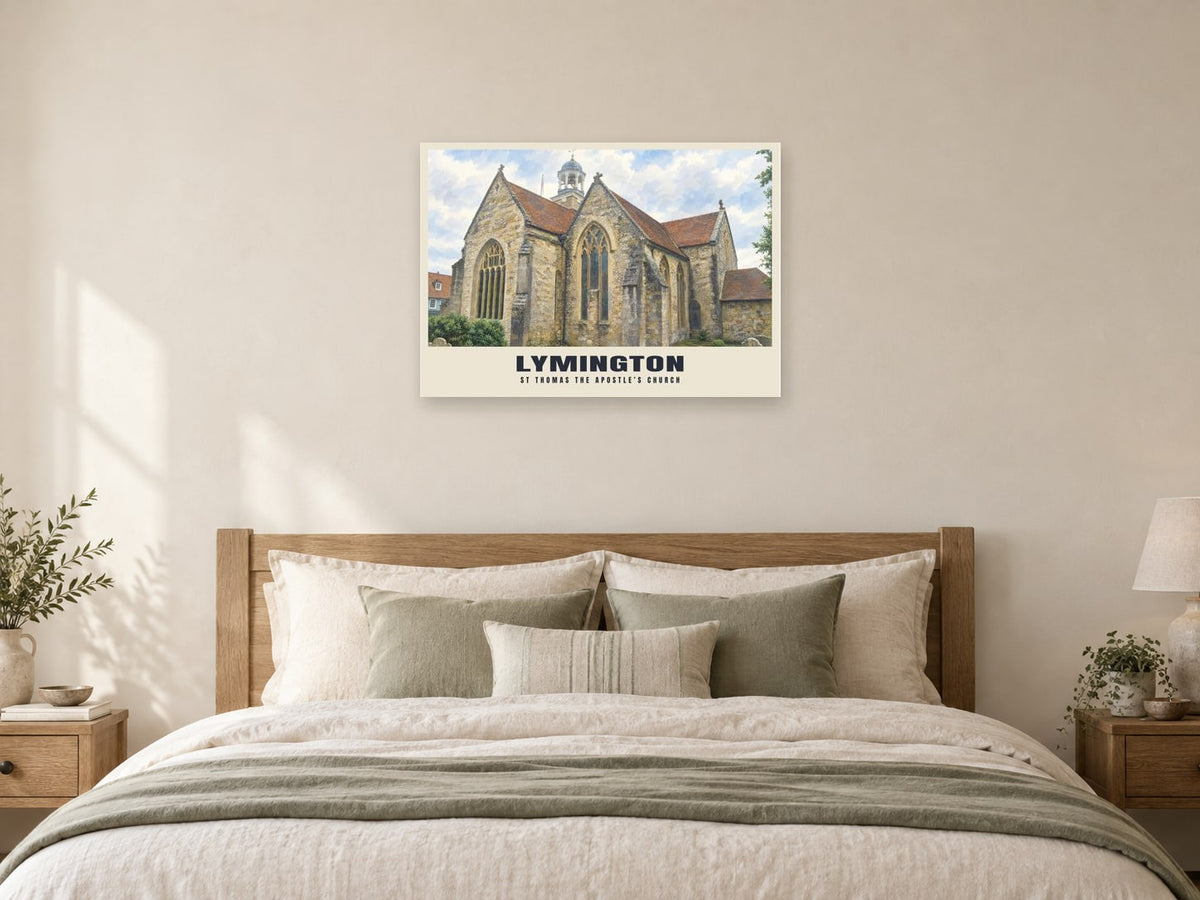 St Thomas the Apostle’s Church, Lymington Poster at A1, as a poster, above a bed