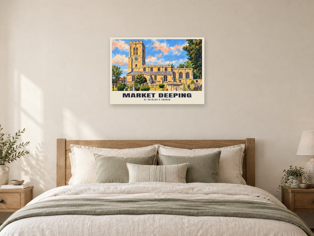 St Guthlac’s Church, Market Deeping Poster at A1, as a poster, above a bed