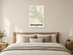 Marlborough Street Map Poster at A1, as a poster, above a bed