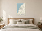 Maryport Street Map Poster at A1, as a poster, above a bed