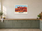 Riber Castle, Matlock Poster at A1, in a white frame, in a kitchen