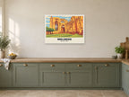 Melrose Abbey Poster at A1, in a white frame, in a kitchen