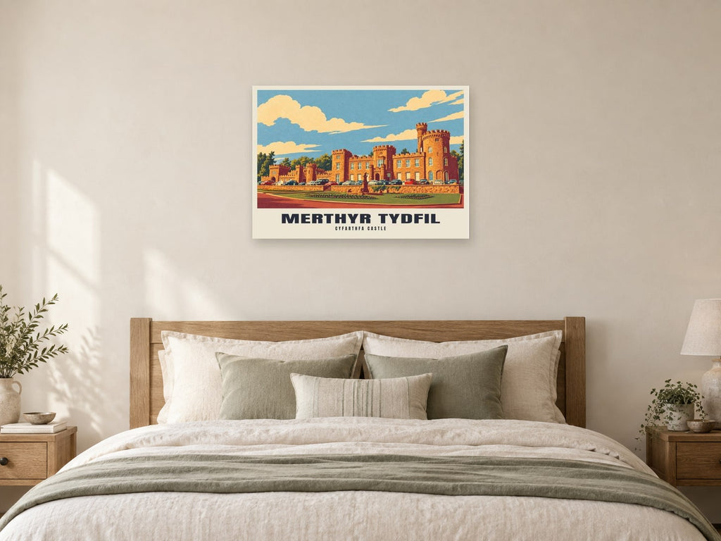 Cyfarthfa Castle, Merthyr Tydfil Poster at A1, as a poster, above a bed