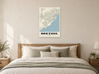 Methil Street Map Poster at A1, as a poster, above a bed