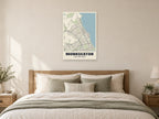 Monkseaton Street Map Poster at A1, as a poster, above a bed